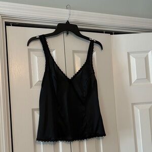 Warner's Black Satin Slip Cami